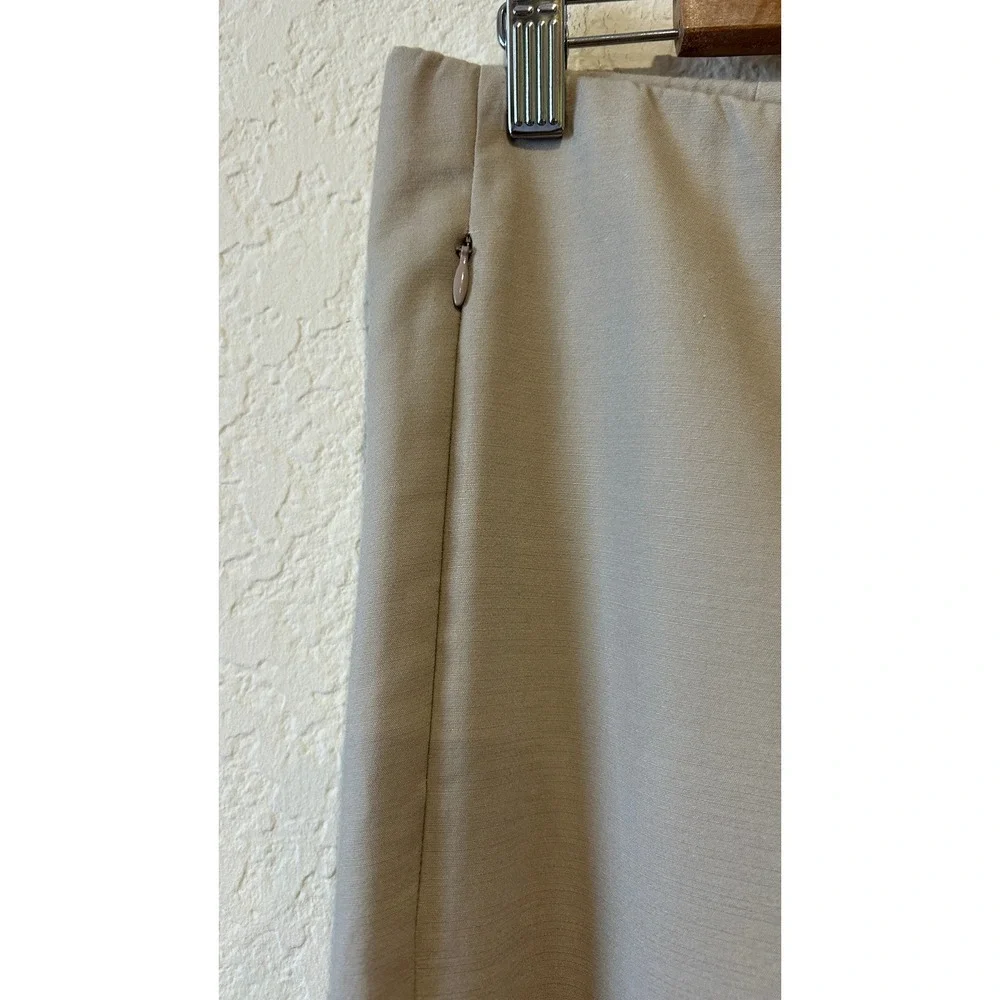 J. Jill Career Pants Sz 14 Tan Essential Cotton-Stretch Side Zip Khaki
